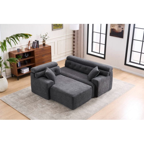 Wood Grain Chaise Longue With 3-seater