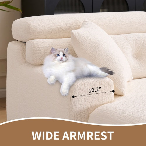 Wood Grain Chaise Longue With 3-seater