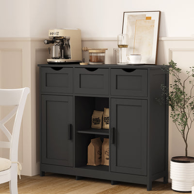 Wooden Floor Cabinet Drawers And Shelves.