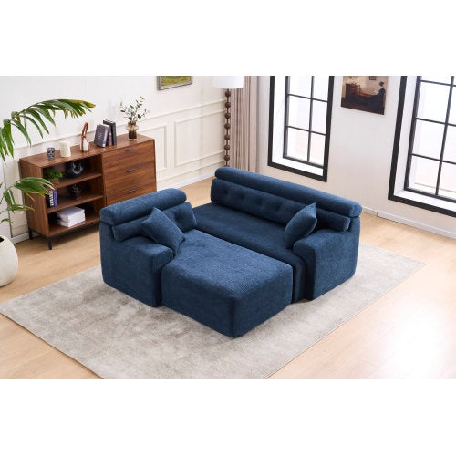 Wood Grain Chaise Longue With 3-seater