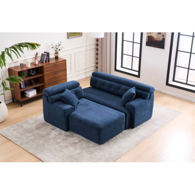 Wood Grain Chaise Longue With 3-seater