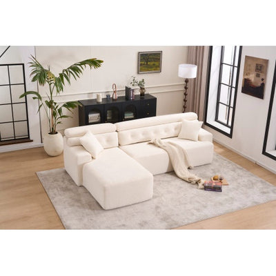 Wood Grain Chaise Longue With 3-seater