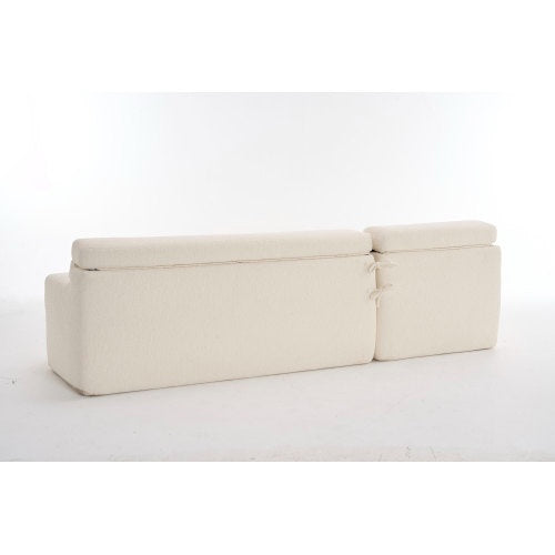 Wood Grain Chaise Longue With 3-seater