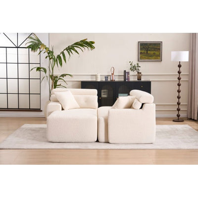 Wood Grain Chaise Longue With 3-seater